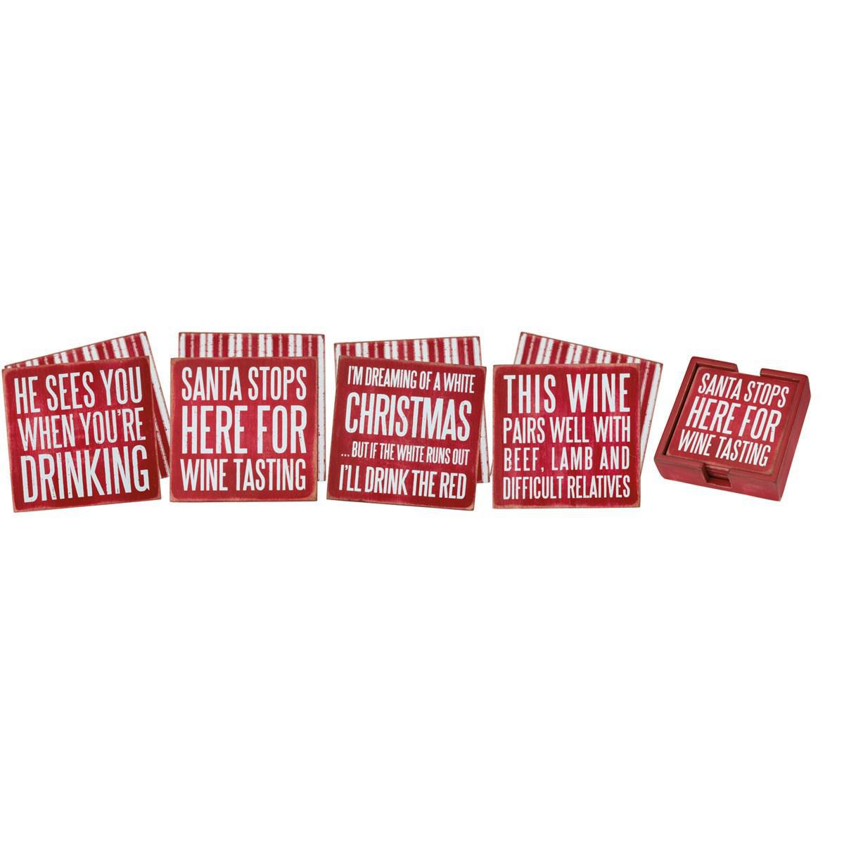 Christmas Wine Coaster Set