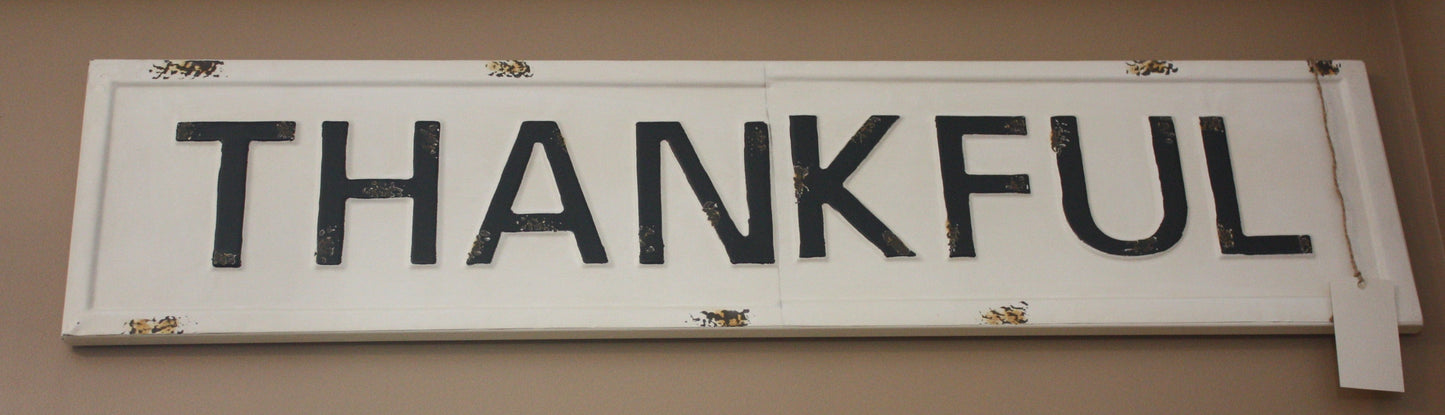 Metal Thankful Sign