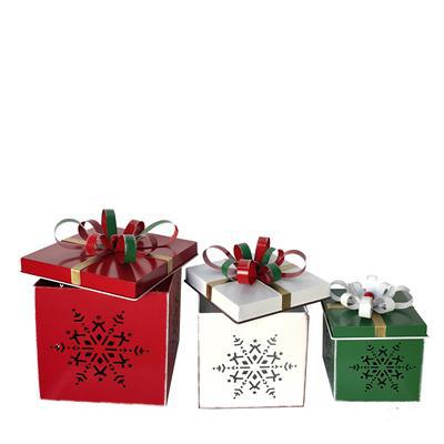 Red Metal Christmas Box