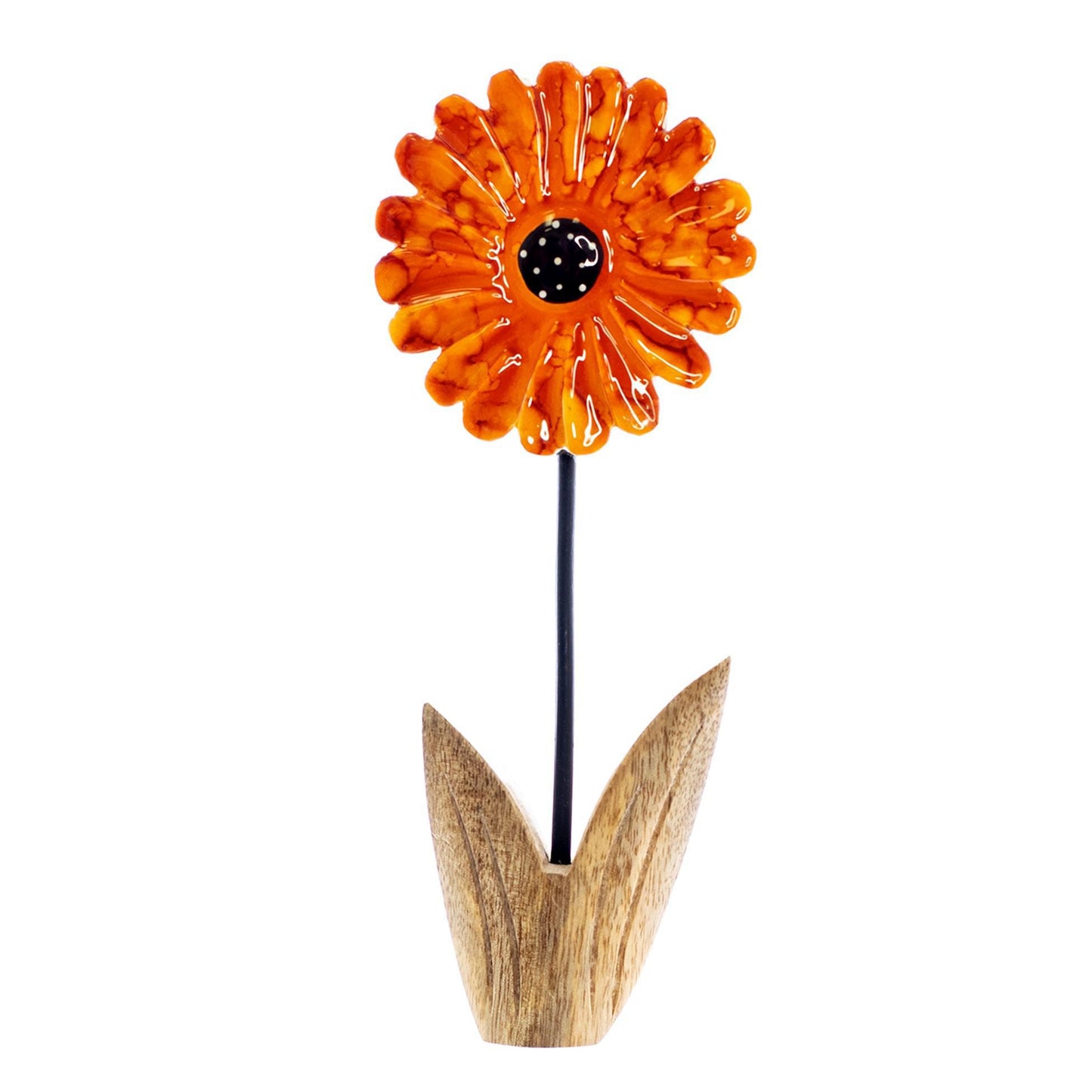 Orange Enamel Flower