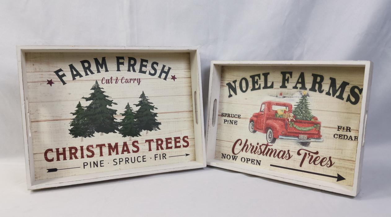Noel Farms Christmas Tree Serving Tray