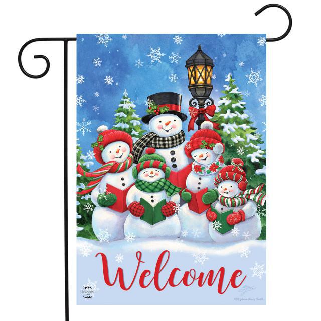 Garden Flag - Welcome Caroling Snowmen