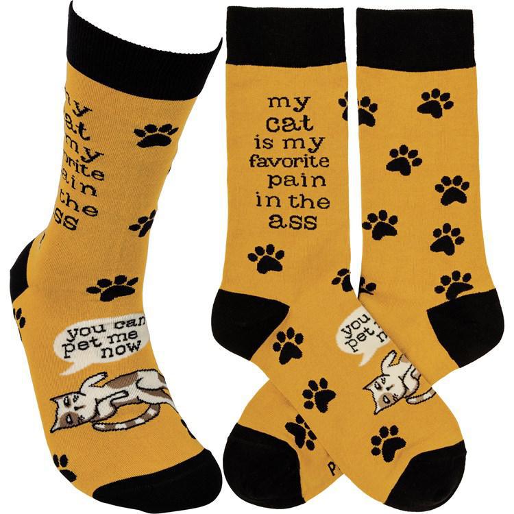 My Cat Is My Favorite Pain In The Ass Socks