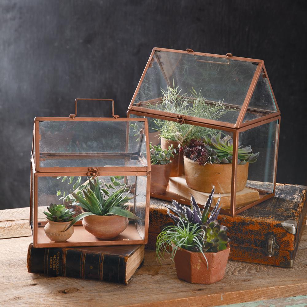 Small Copper Finish Terrarium