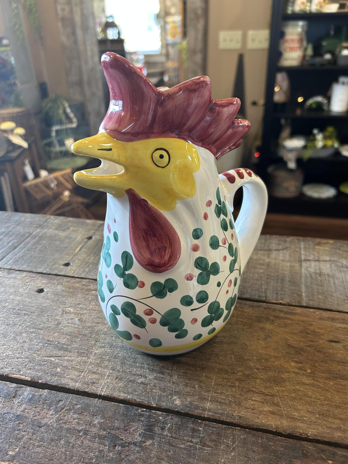 Rooster of Fortune Vintage Pitcher