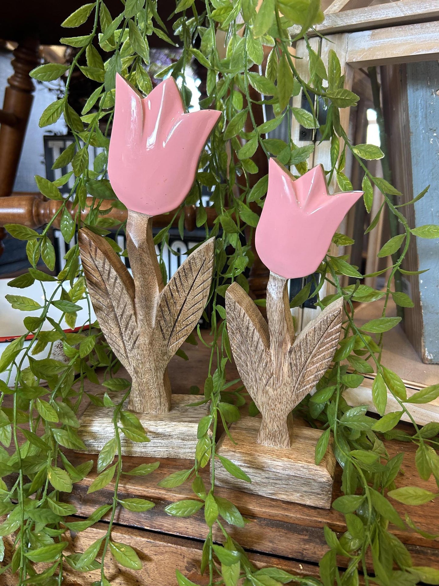 Large Pink Enamel Tulip
