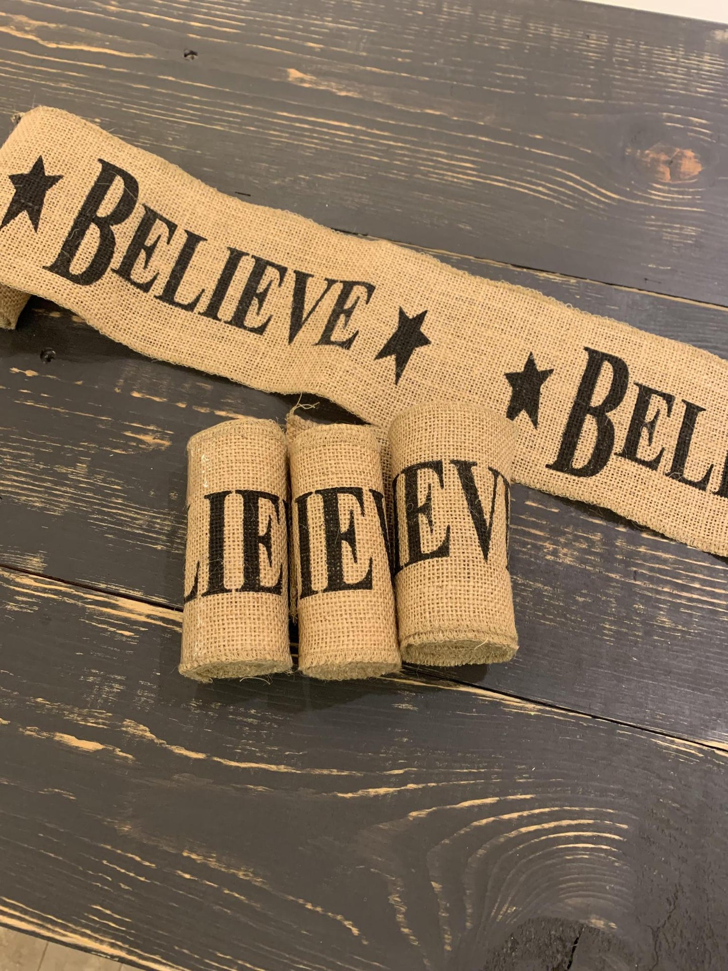 Burlap Believe Garland