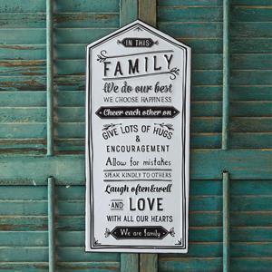 Family Rules Metal Sign