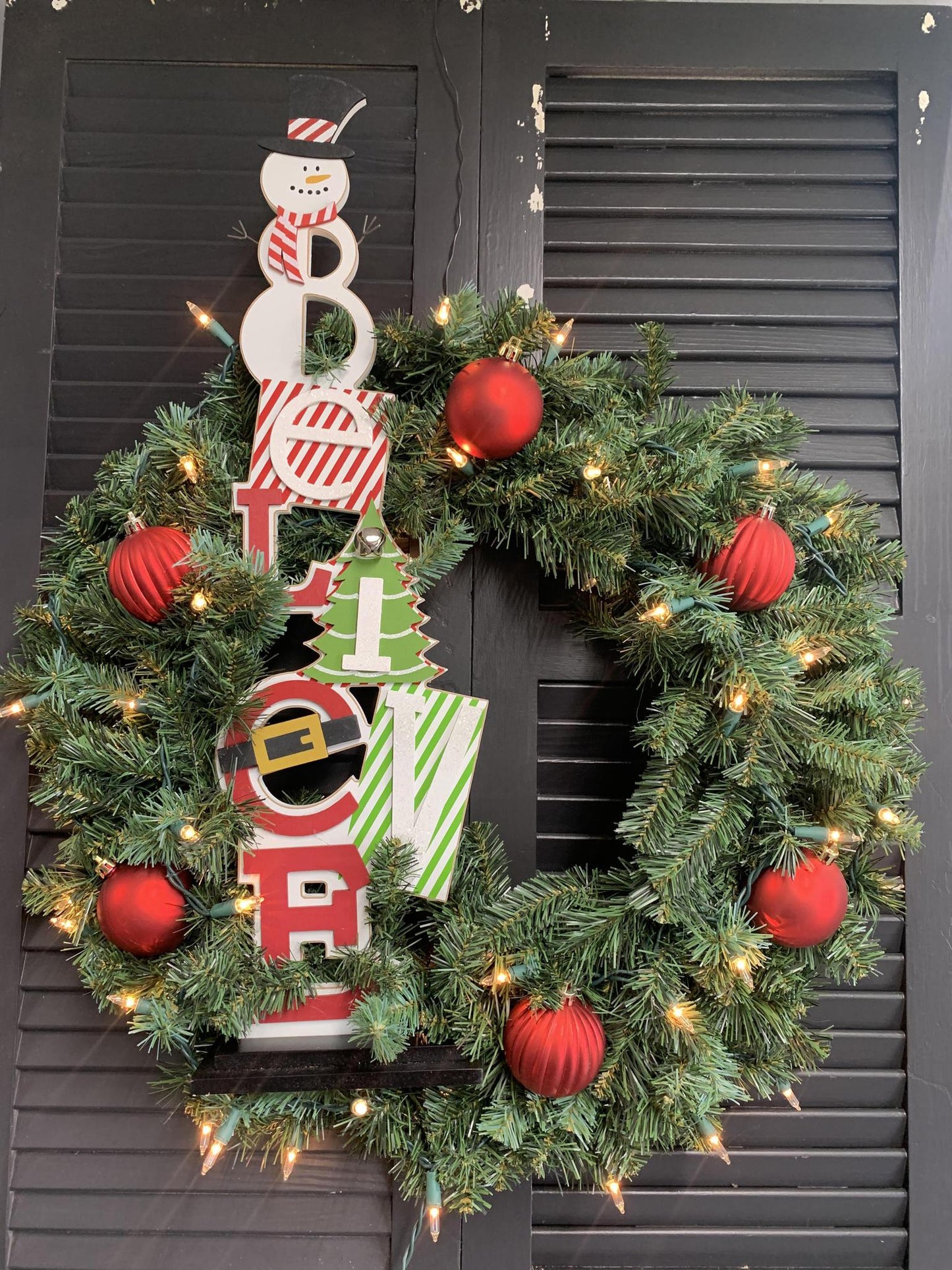 Believe Snowman Wreath