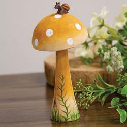 Wooden Hand Painted Mushroom Sitter