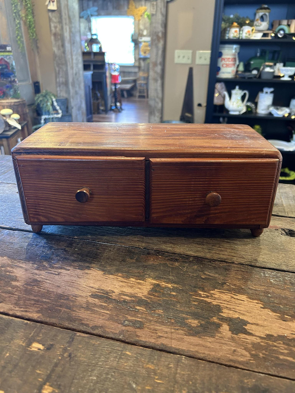 Vintage Handmade Two-Drawer Storage Chest