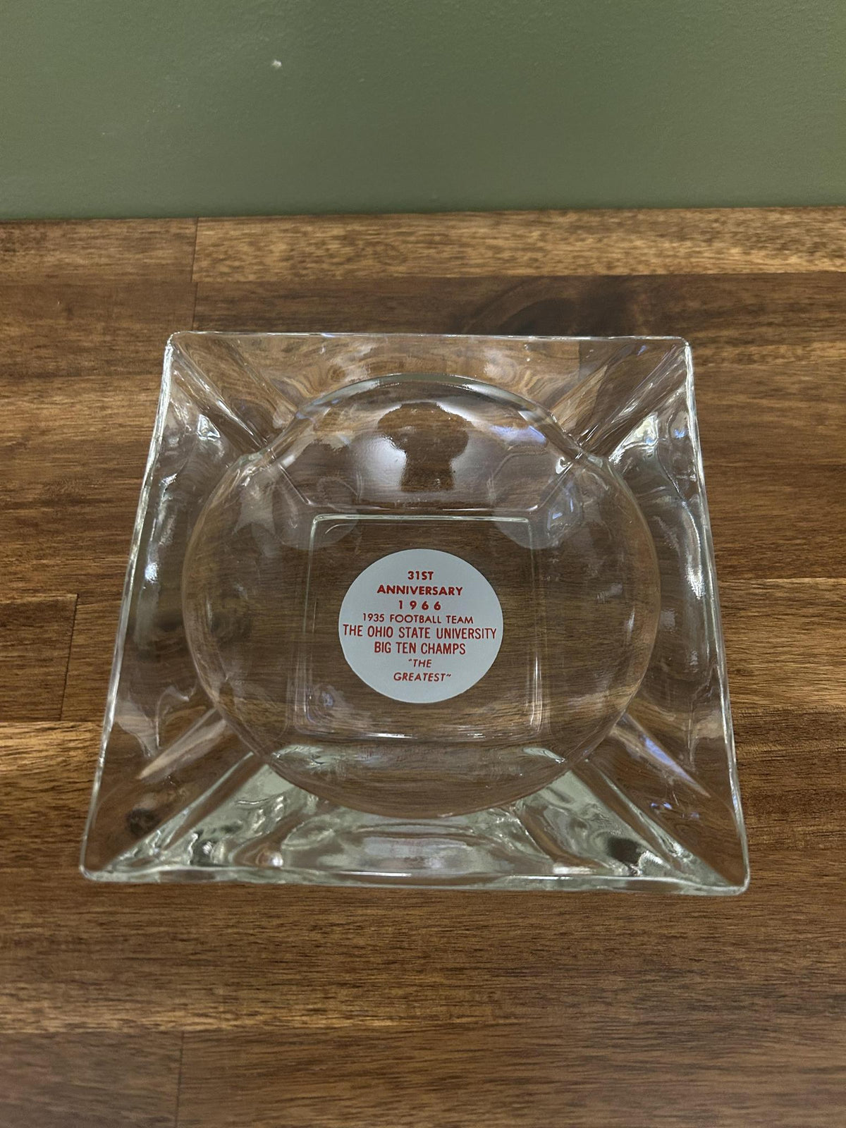 Ohio State University Commemorative Glass Ashtray
