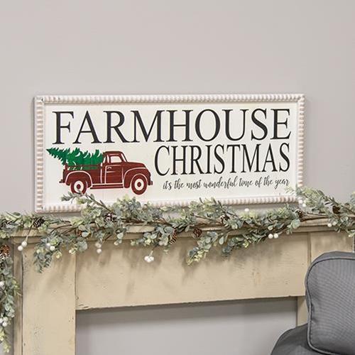 Farmhouse Christmas Truck - It's The Most Wonderful Time Of The Year Beaded Sign