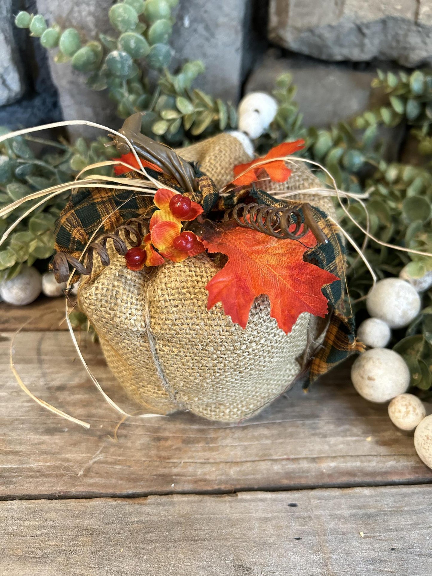 Medium Burlap Pumpkin
