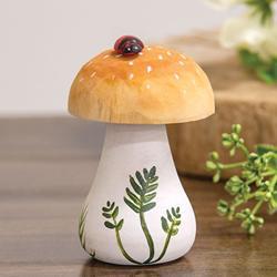 Wooden Hand Painted Spotted Mushroom