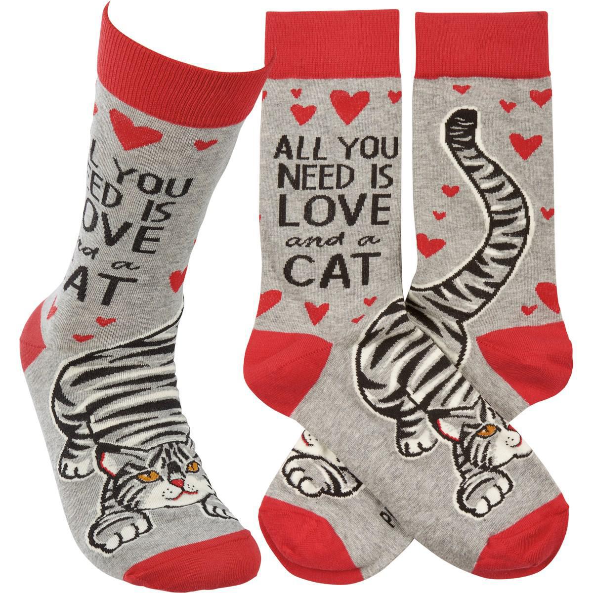 All You Need Is Love And A Cat Socks