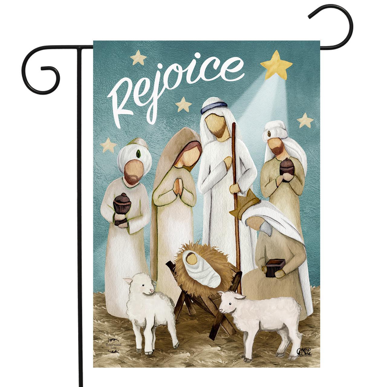 Garden Flag - Rejoice Nativity