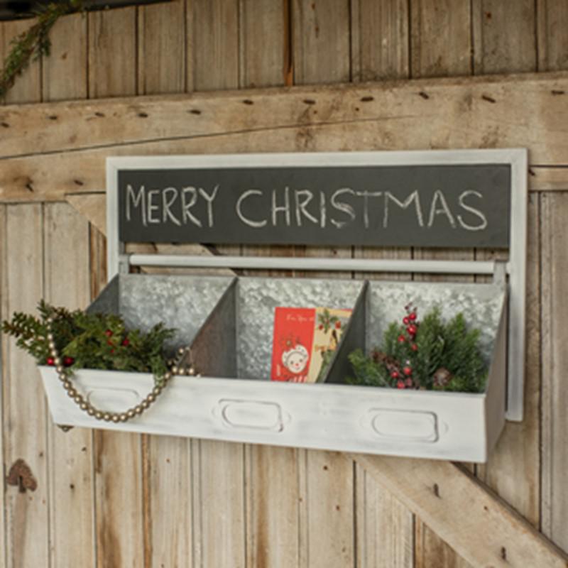 White Divided Bin And Chalkboard