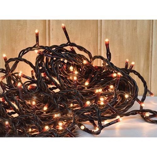 100 count Teeny bulbs on 19.5' brown cord