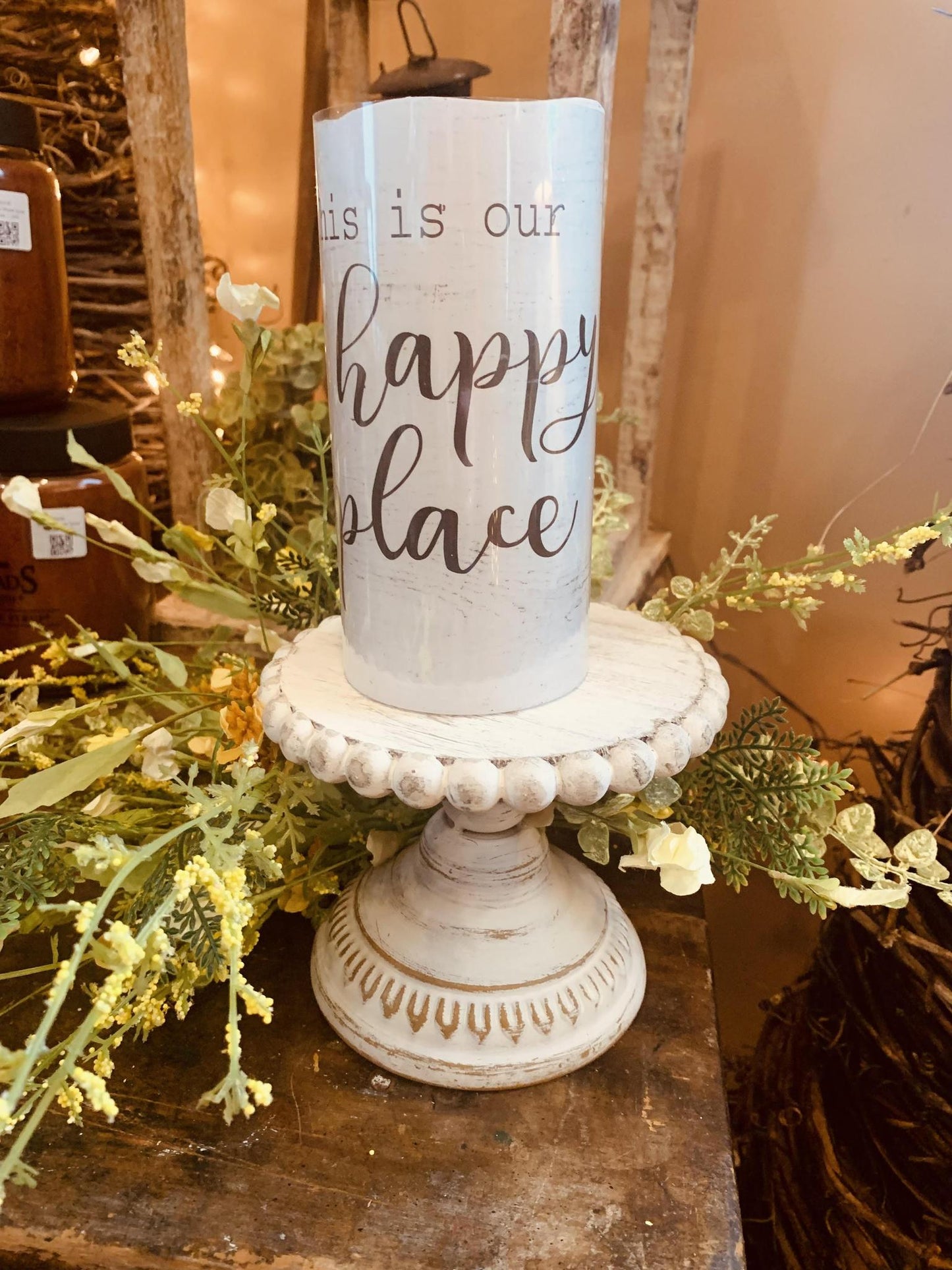 Small White Candle Riser