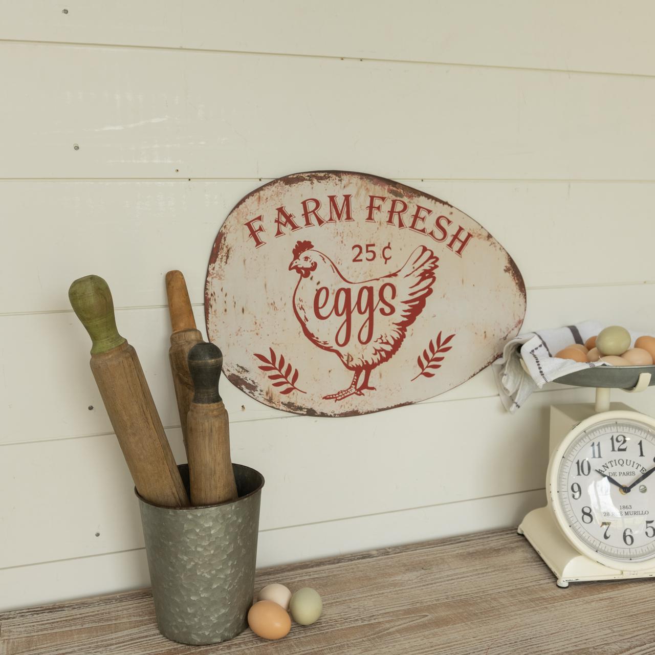 Farm Fresh Eggs Metal Sign