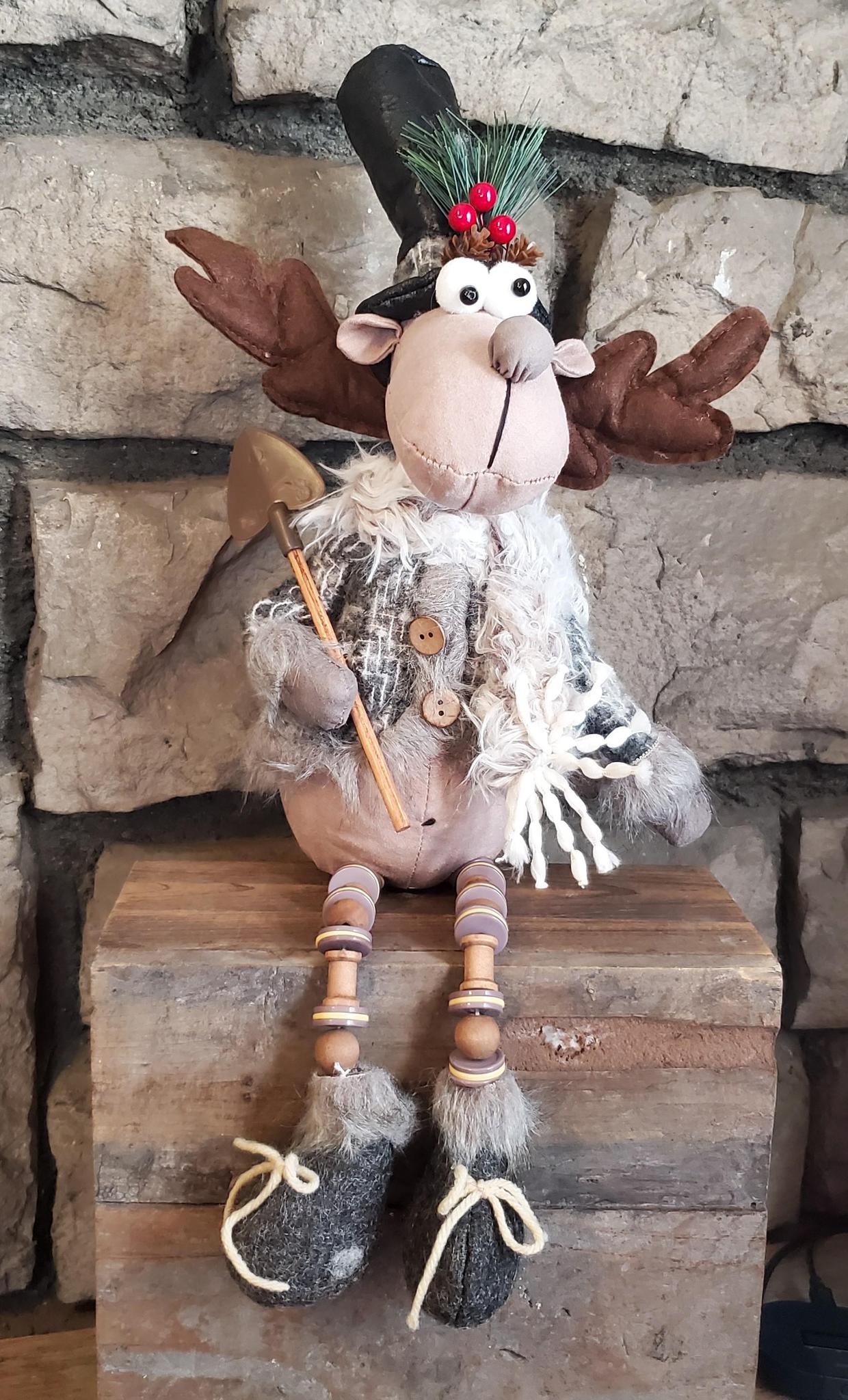 Winter Moose with Button Legs