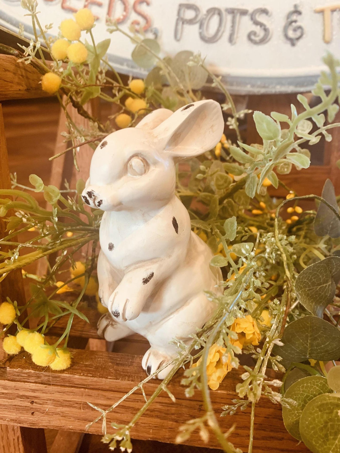 White Resin Bunny
