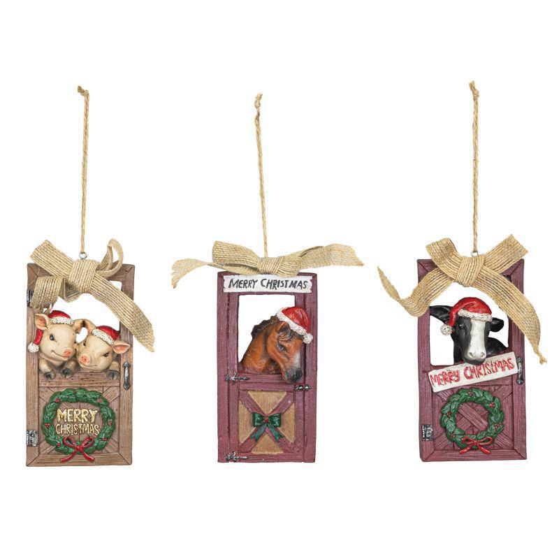 Farm Friends Barn Door Ornament