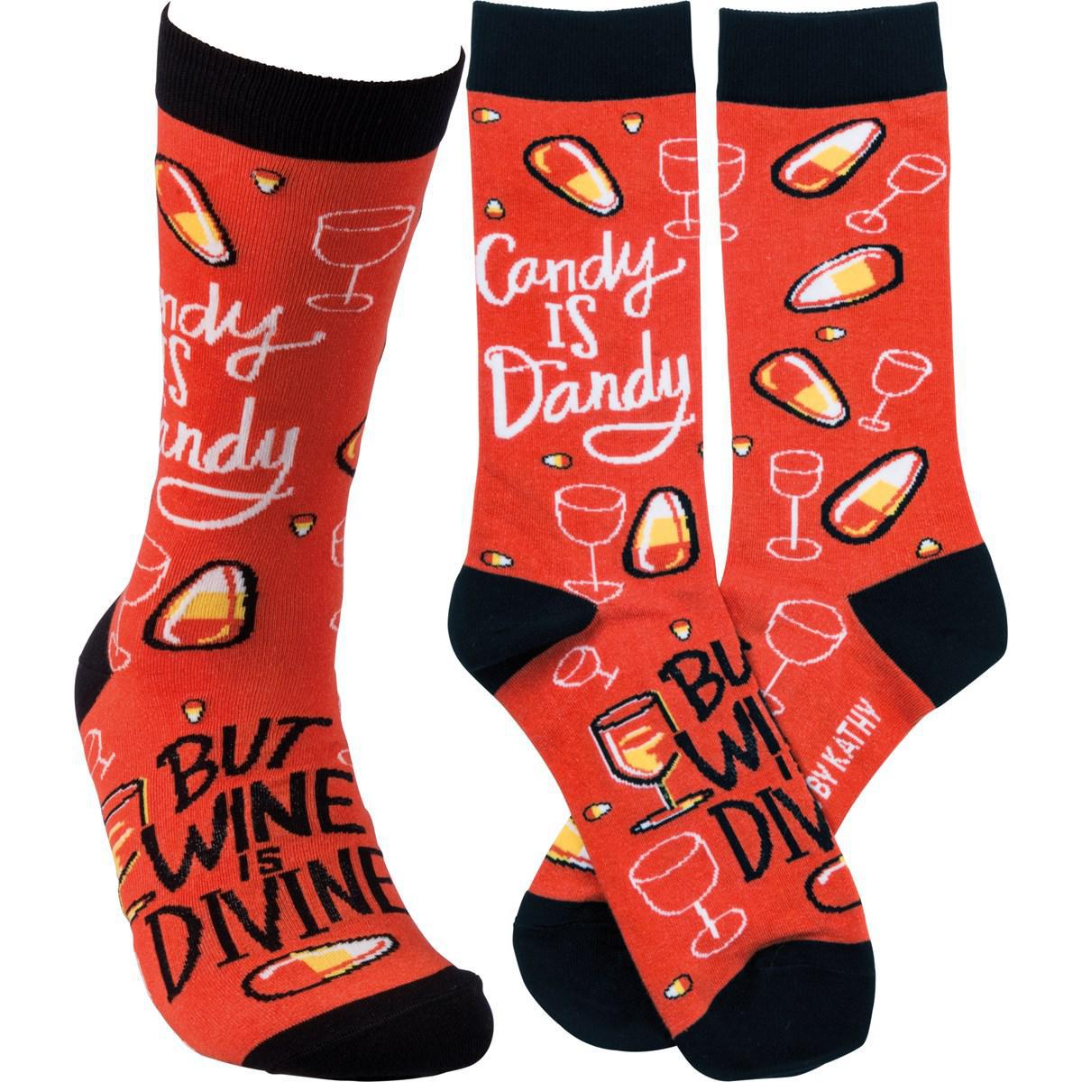 Candy Is Dandy But Wine Is Divine Socks