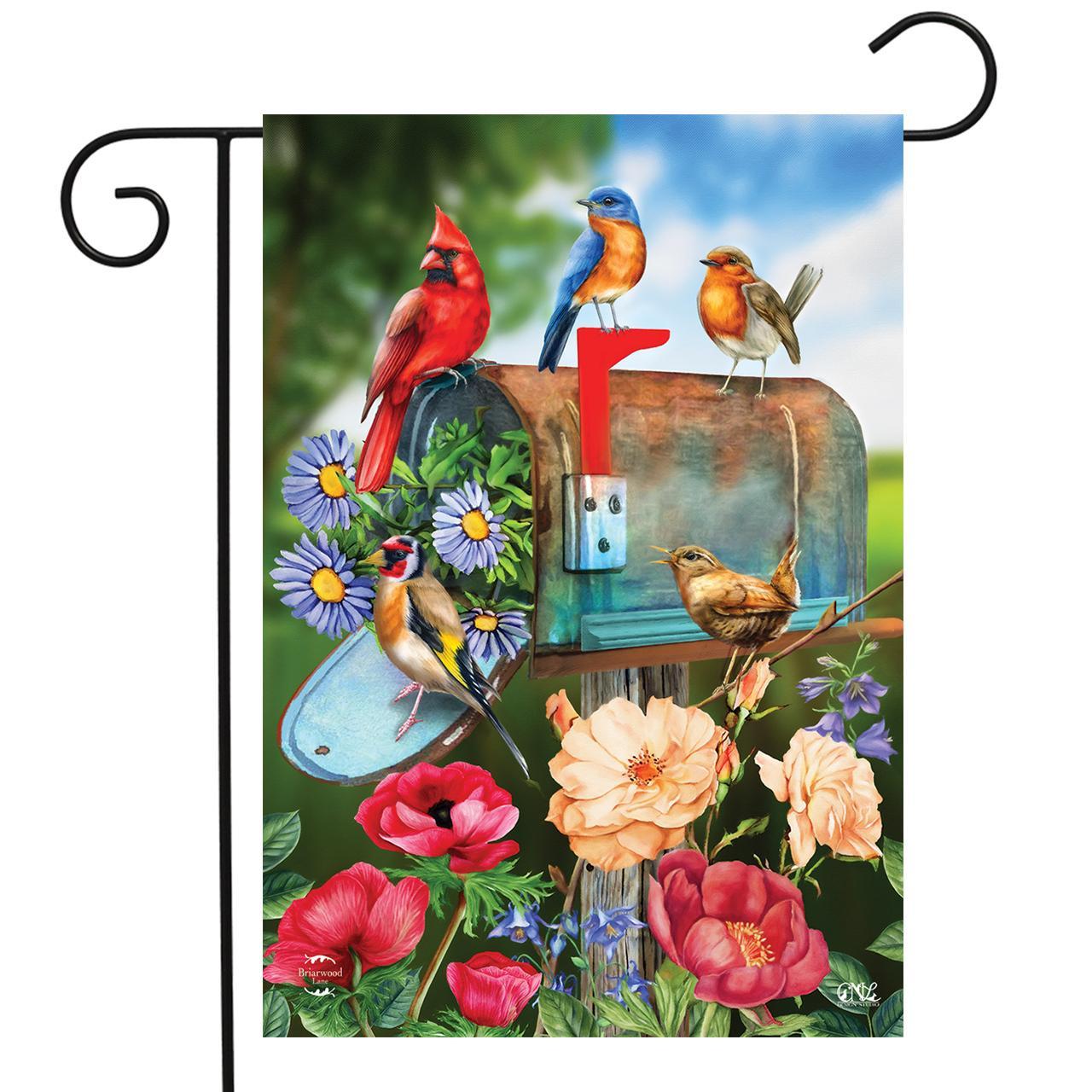 Garden Flag - Birds And Mailbox