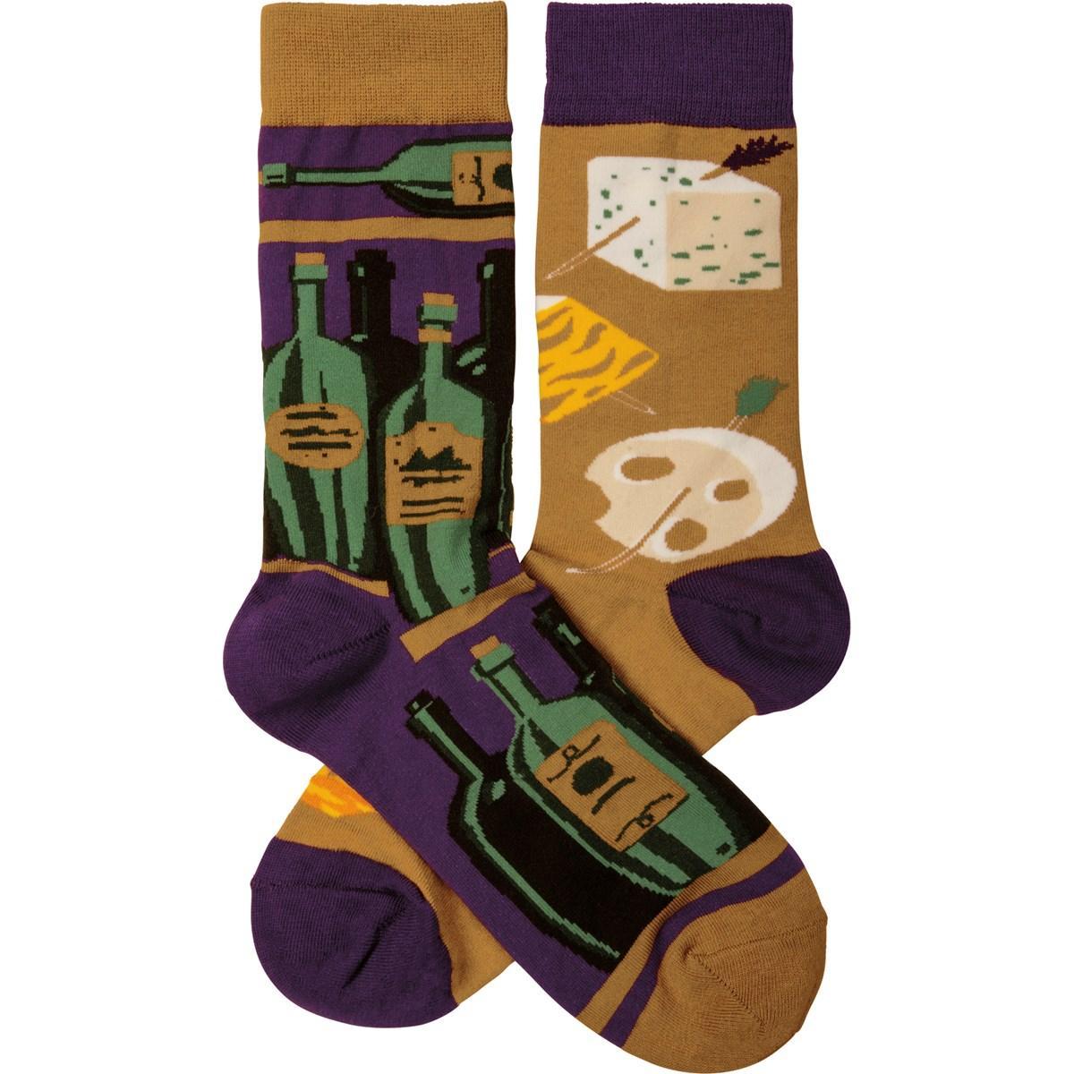 Wine & Cheese Socks