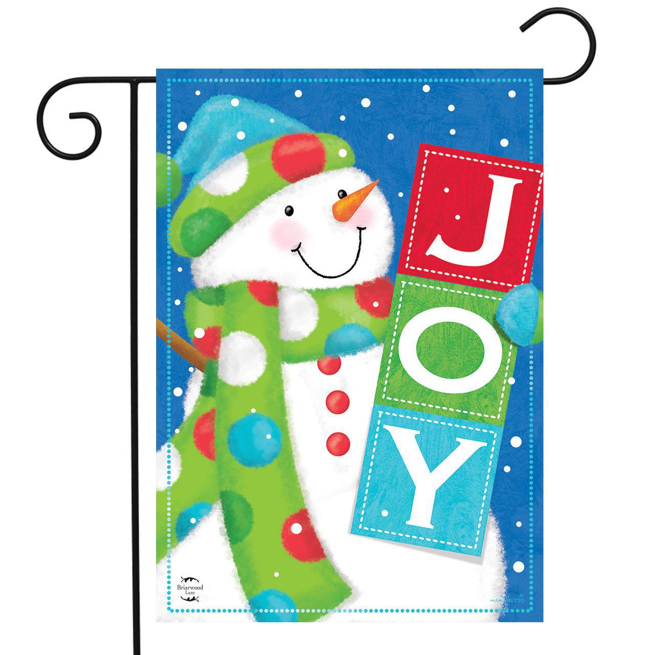 Snowman Joy Christmas Garden Flag