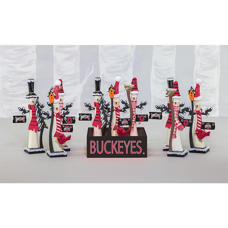 Ohio State Wood Snowman Ornament