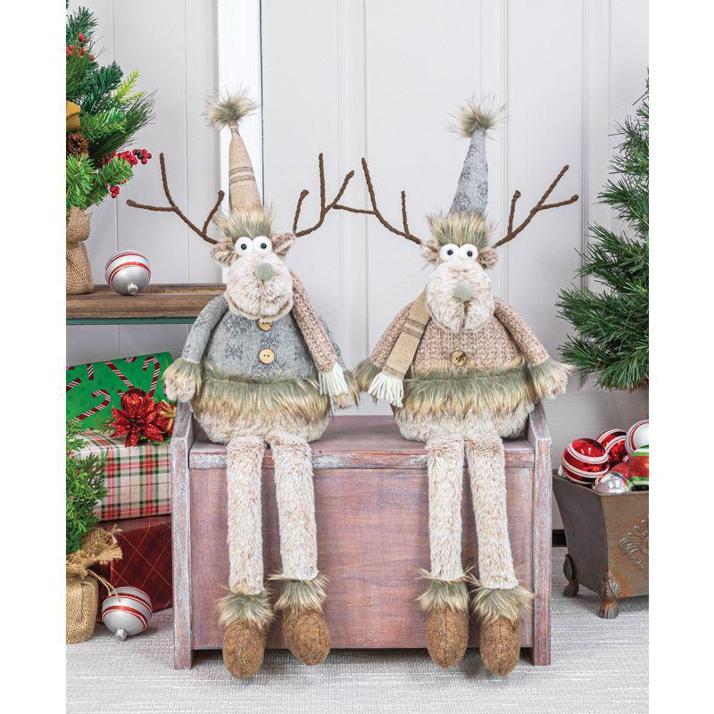 Hazel And Harry Moose With Dangle Leg
