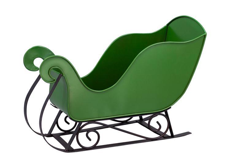 Green Metal Sleigh