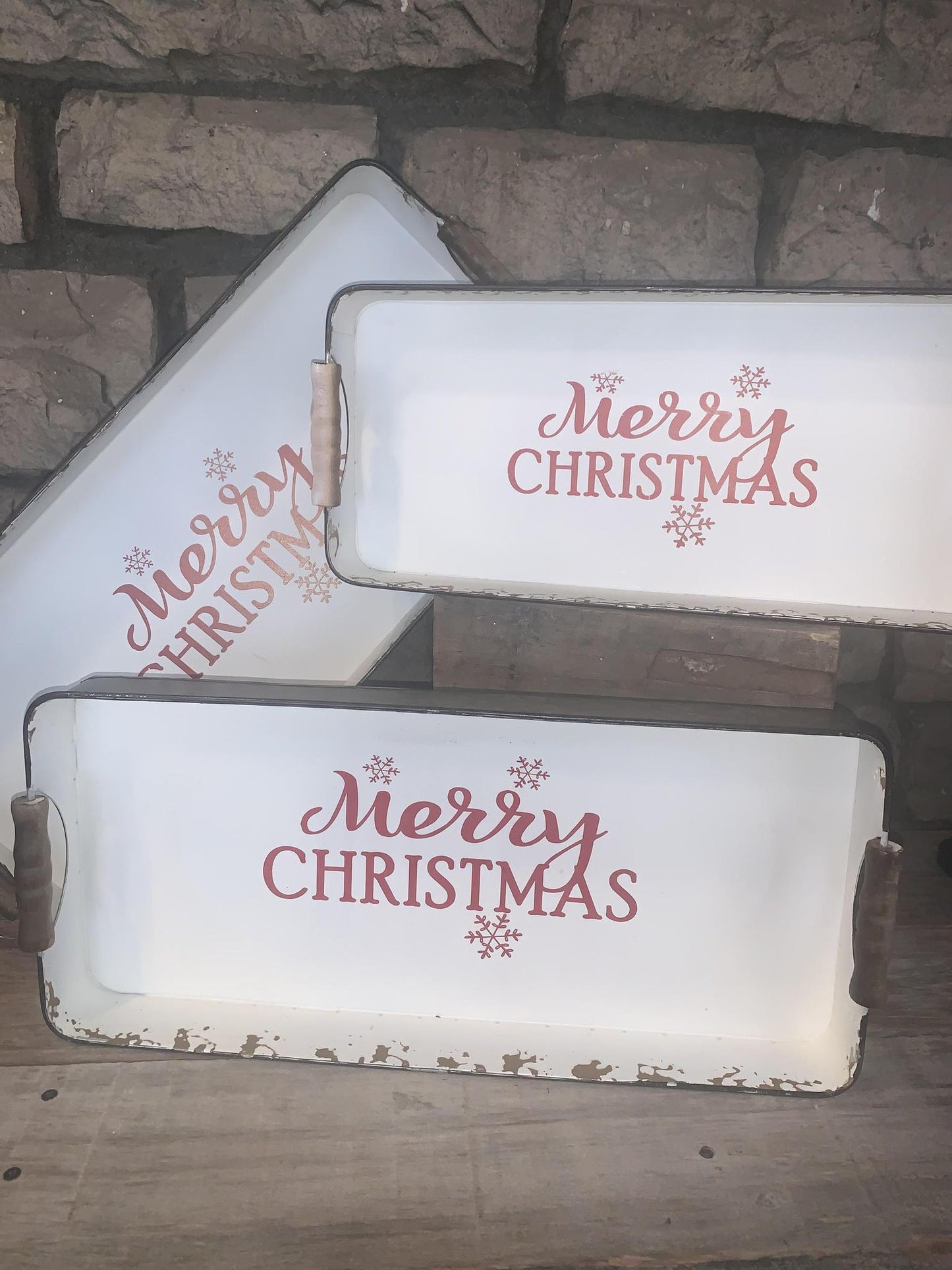 Large Vintage Christmas Serving Tray