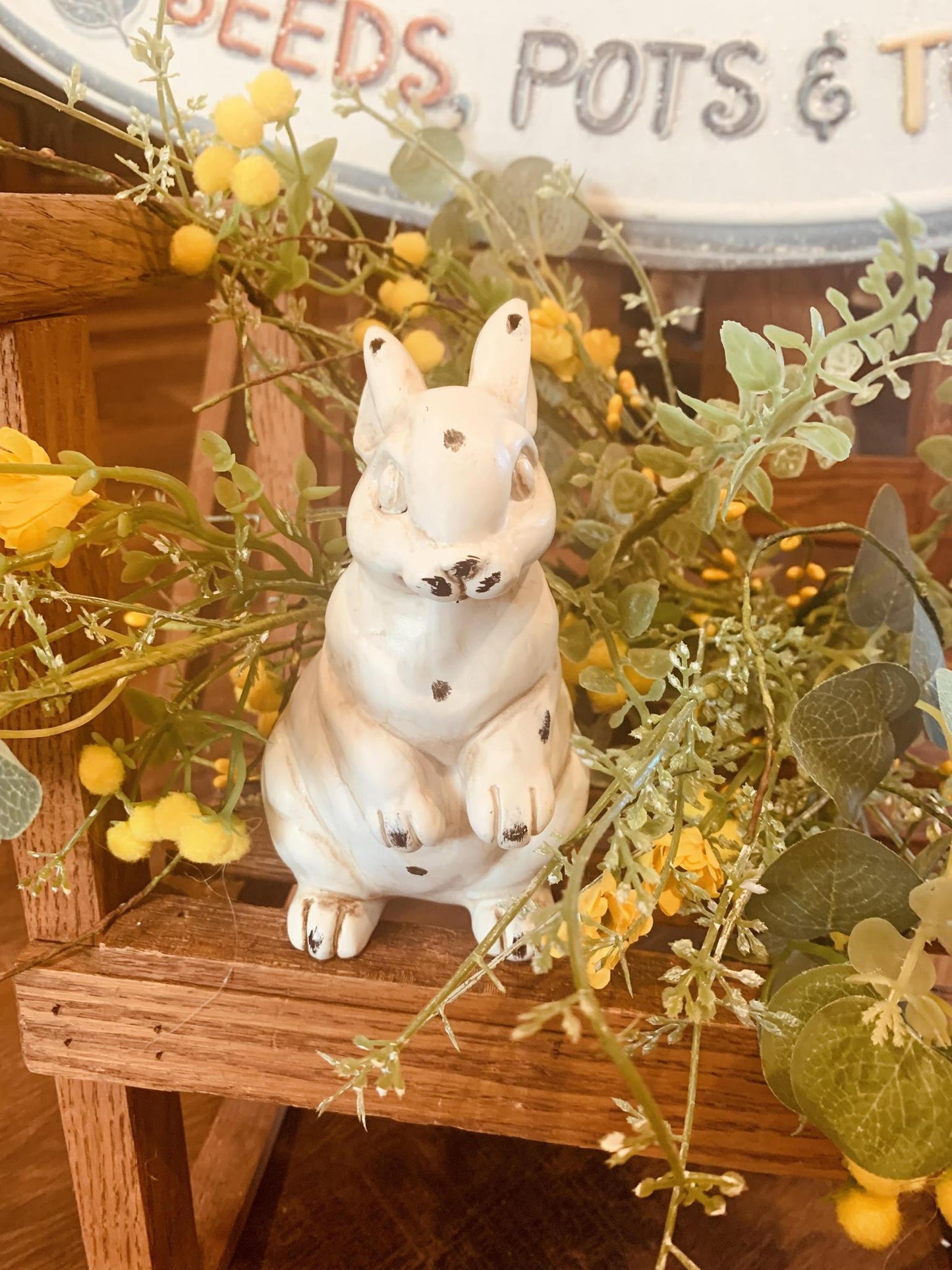 White Resin Bunny
