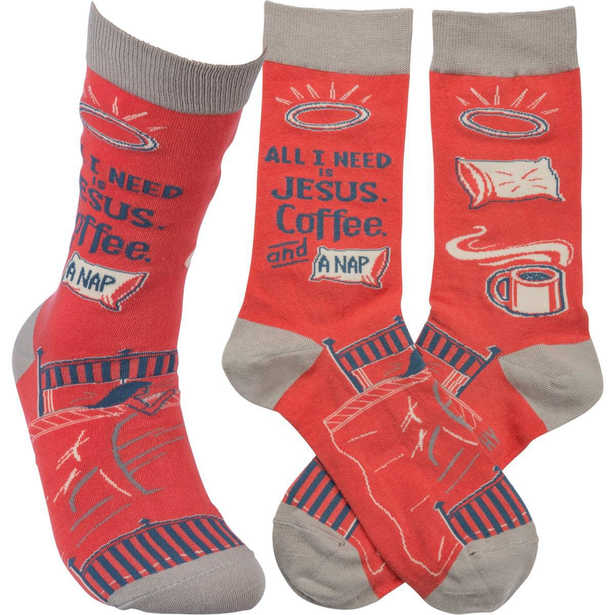 All I Need Is Jesus, Coffee, and Naps Socks