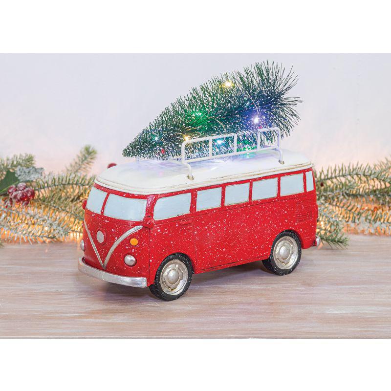 Red Bus Tree Transport w/ Lights