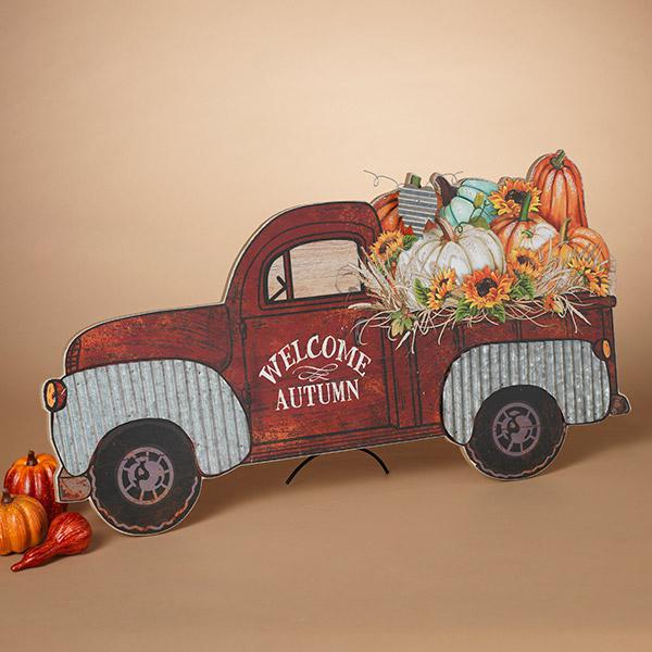 Welcome Autumn Red Truck