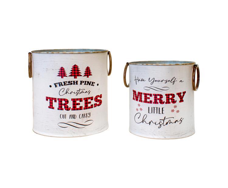 Large Christmas Lodge Bucket