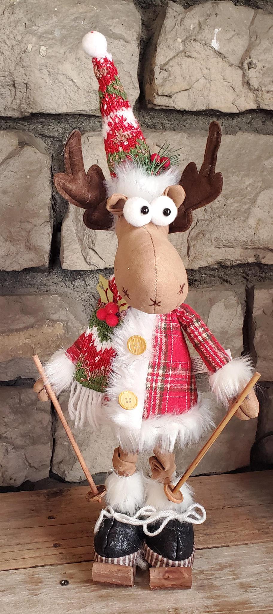 North Pole Bobble Moose Skier