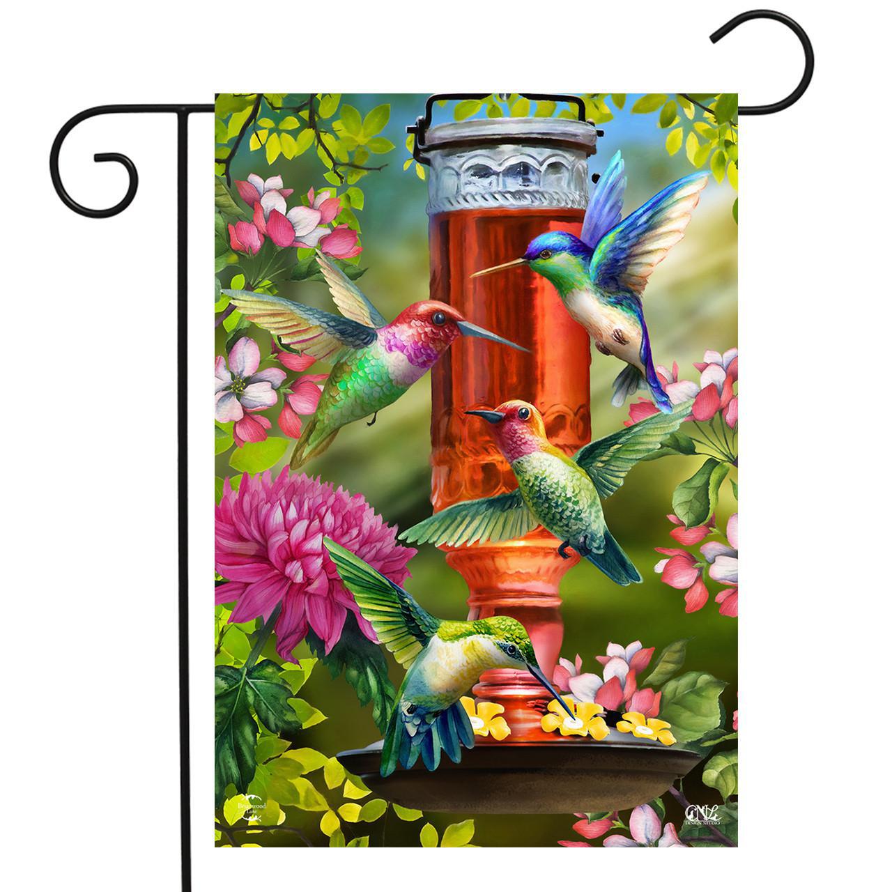 Garden Flag - Hummingbird Feeder