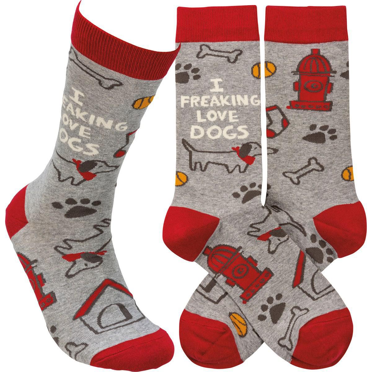 I Freaking Love Dogs Socks
