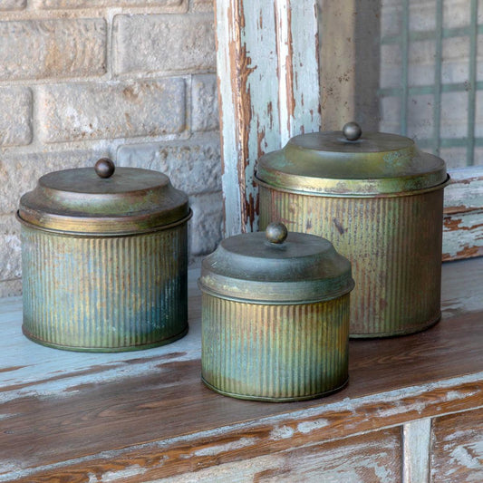 Patina Lidded Small Canister