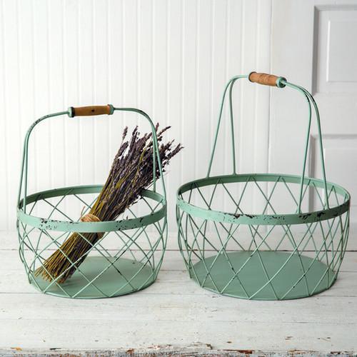 Small Robins Egg Wire Basket