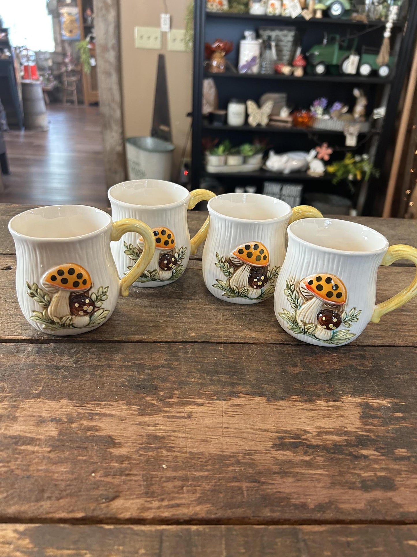 Sears and Roebuck Co. Merry Mushroom Set of 4 Mugs
