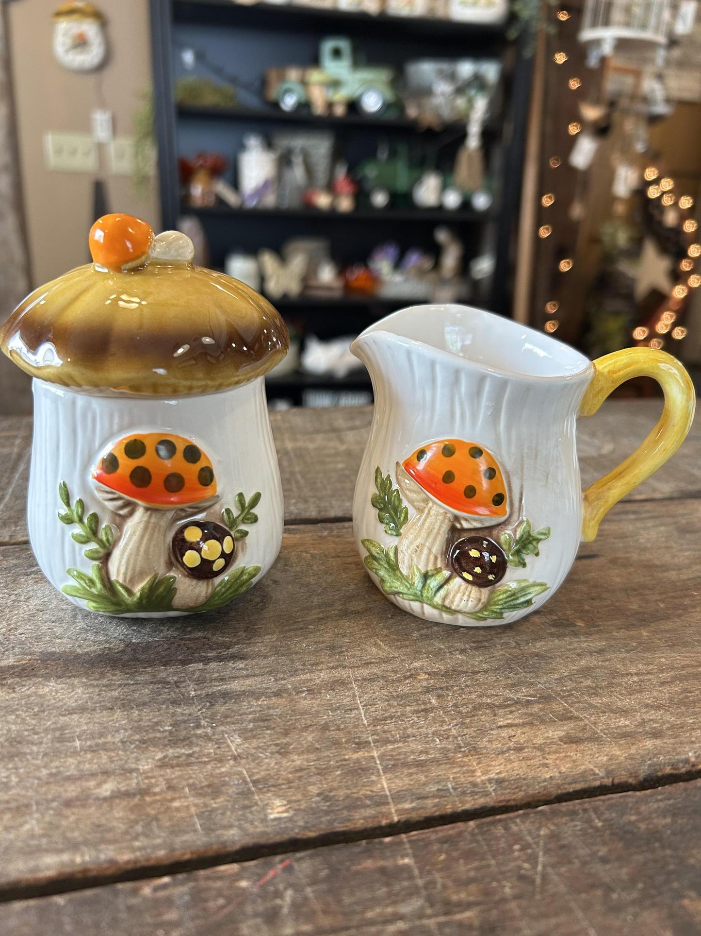 Sear and Roebuck Co. Merry Mushroom Sugar & Creamer Set