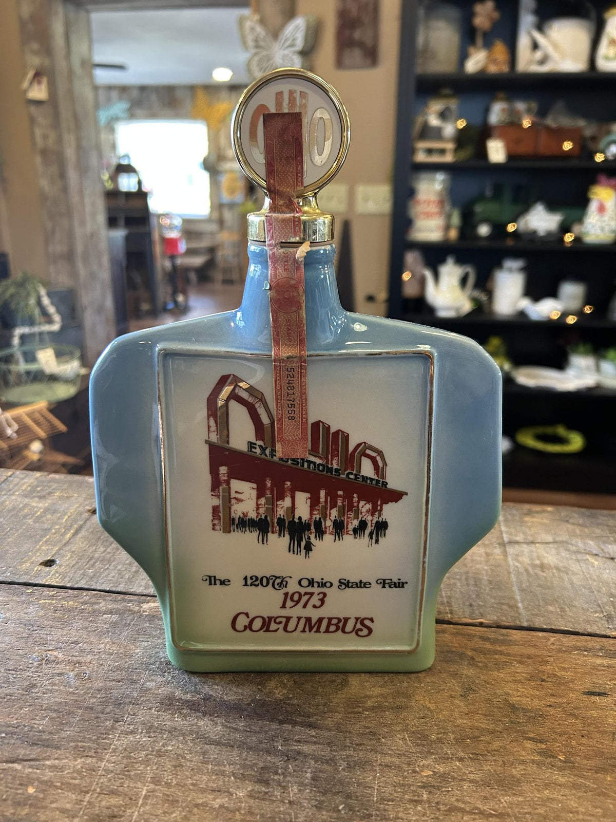 Vintage 1973 Ohio State Fair Jim Beam Bourbon Decanter – Expositions Center
