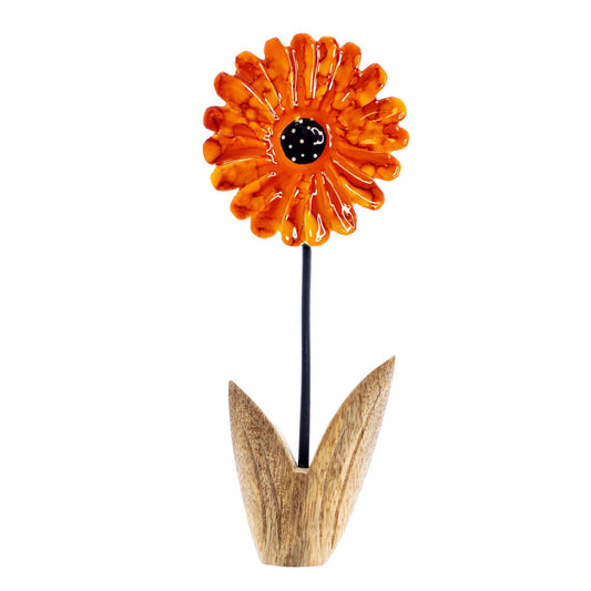 Orange Enamel Flower